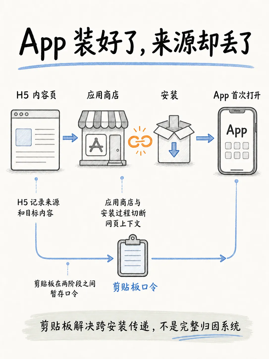 从 H5 到 App：剪贴板归因还能不能用？笔记配图