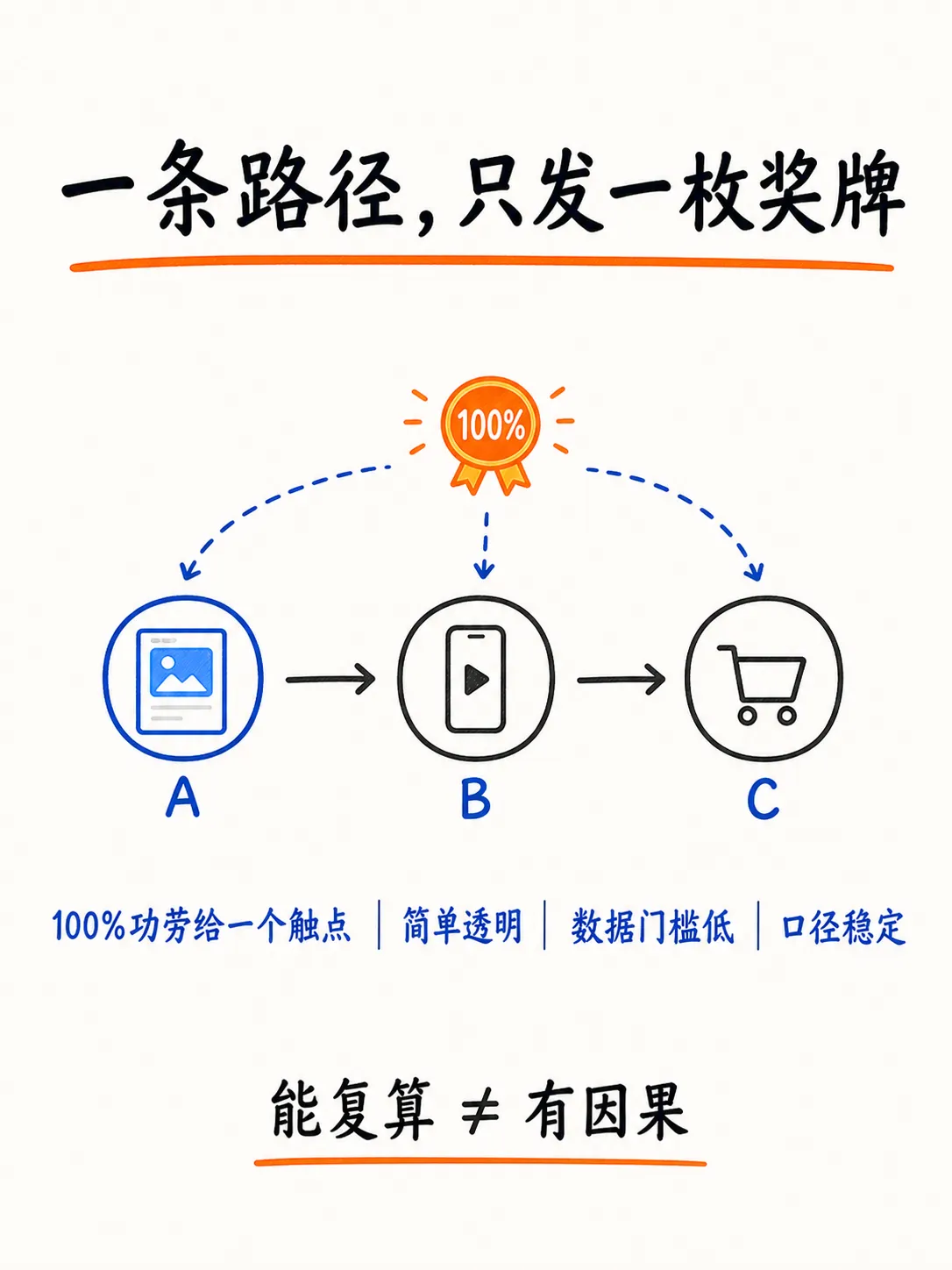 首次点击还是末次点击？一篇讲清单触点归因笔记配图