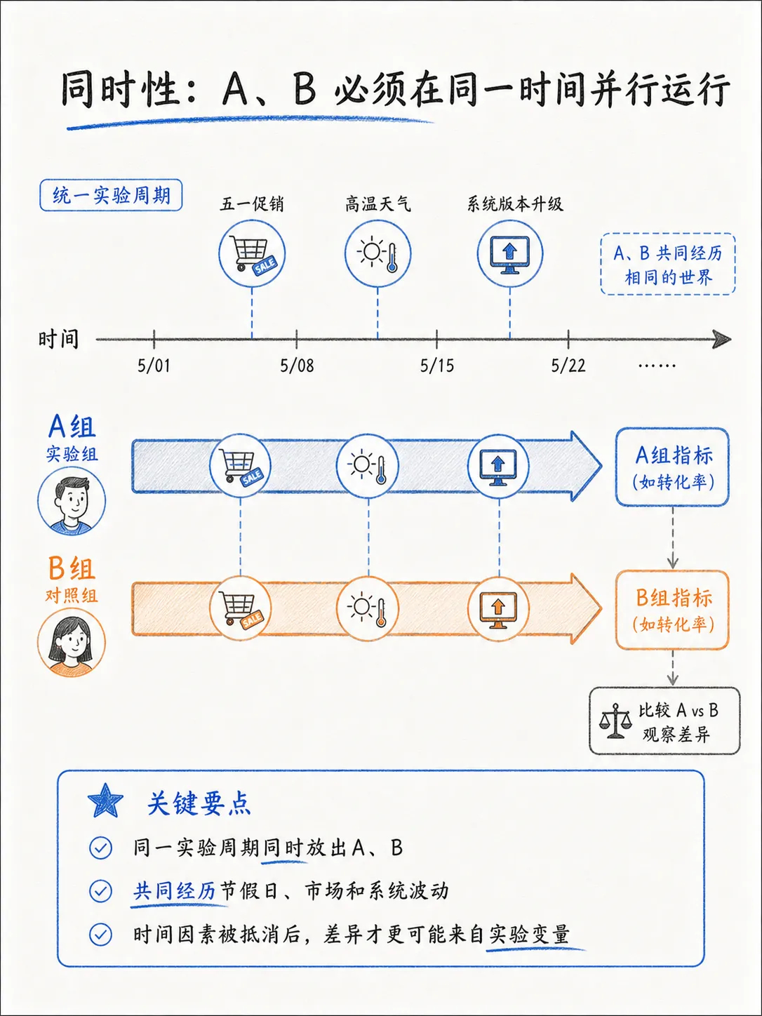 A/B实验的公平铁律：同质性与同时性笔记配图