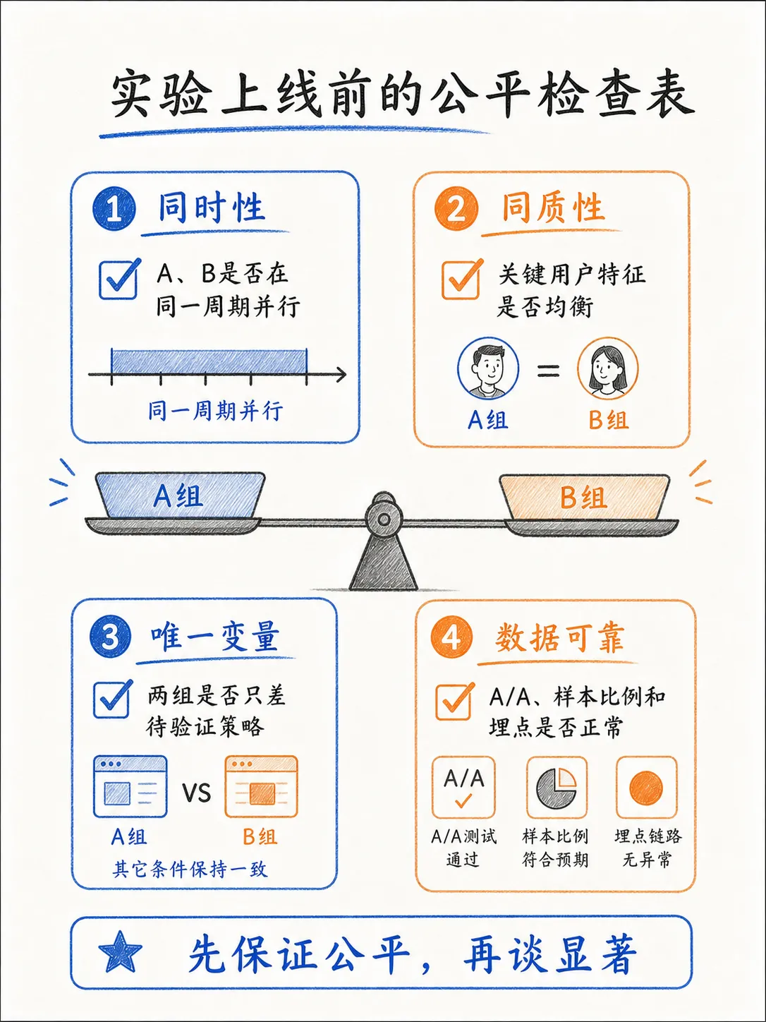 A/B实验的公平铁律：同质性与同时性笔记配图