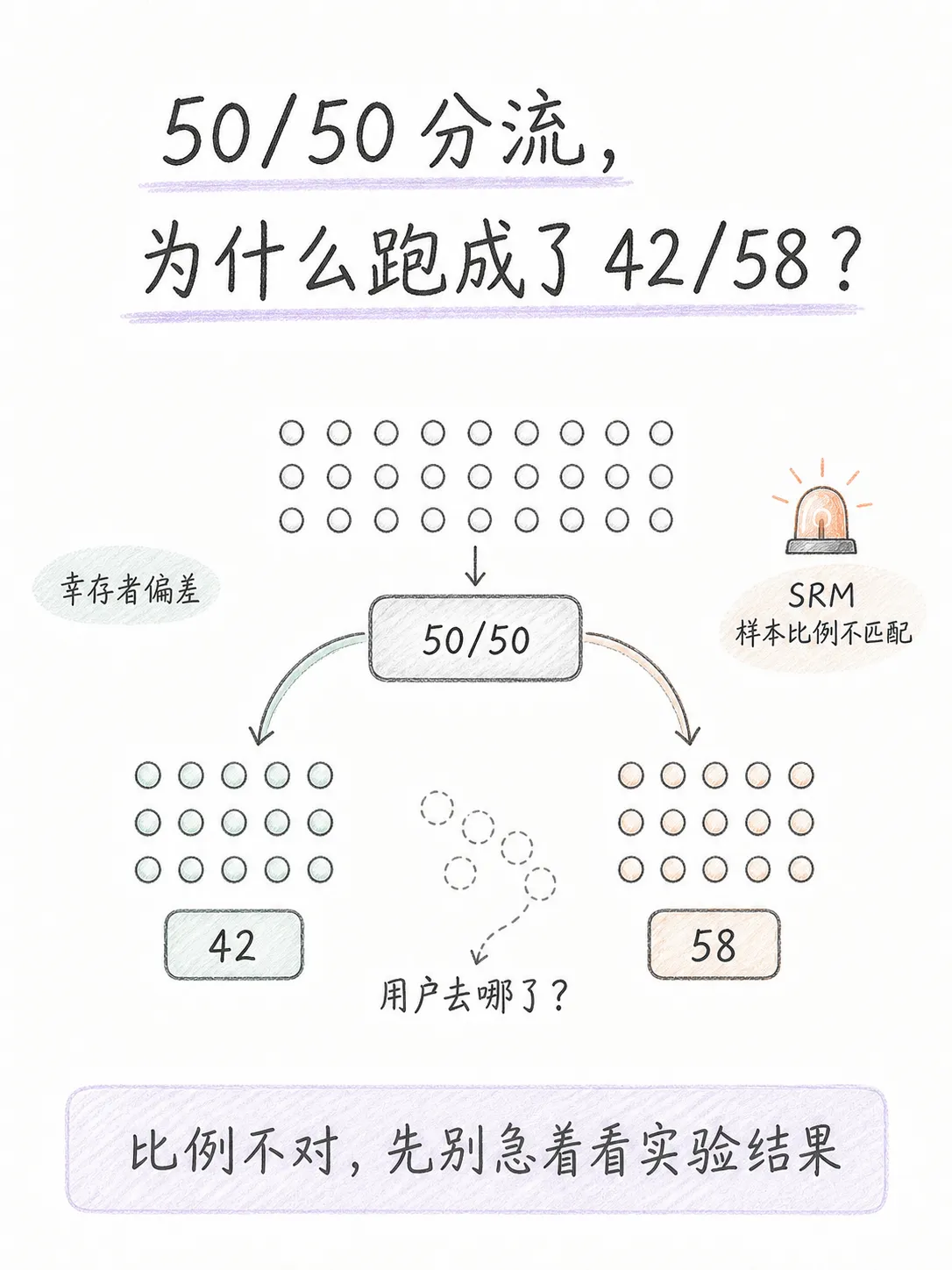 幸存者偏差& AB实验样本比例不匹配笔记配图