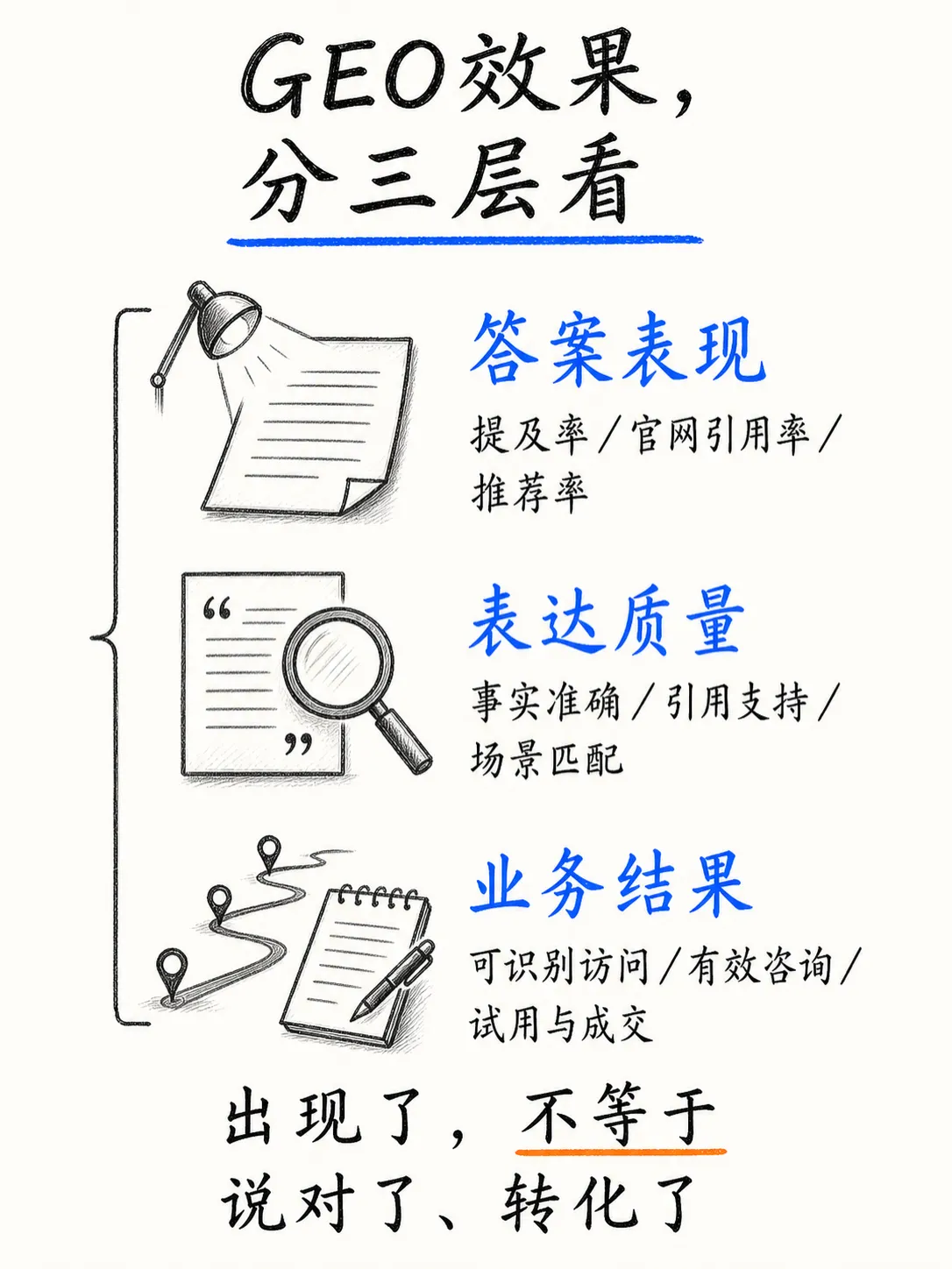 衡量GEO效果:从答案可见性到实际转化笔记配图