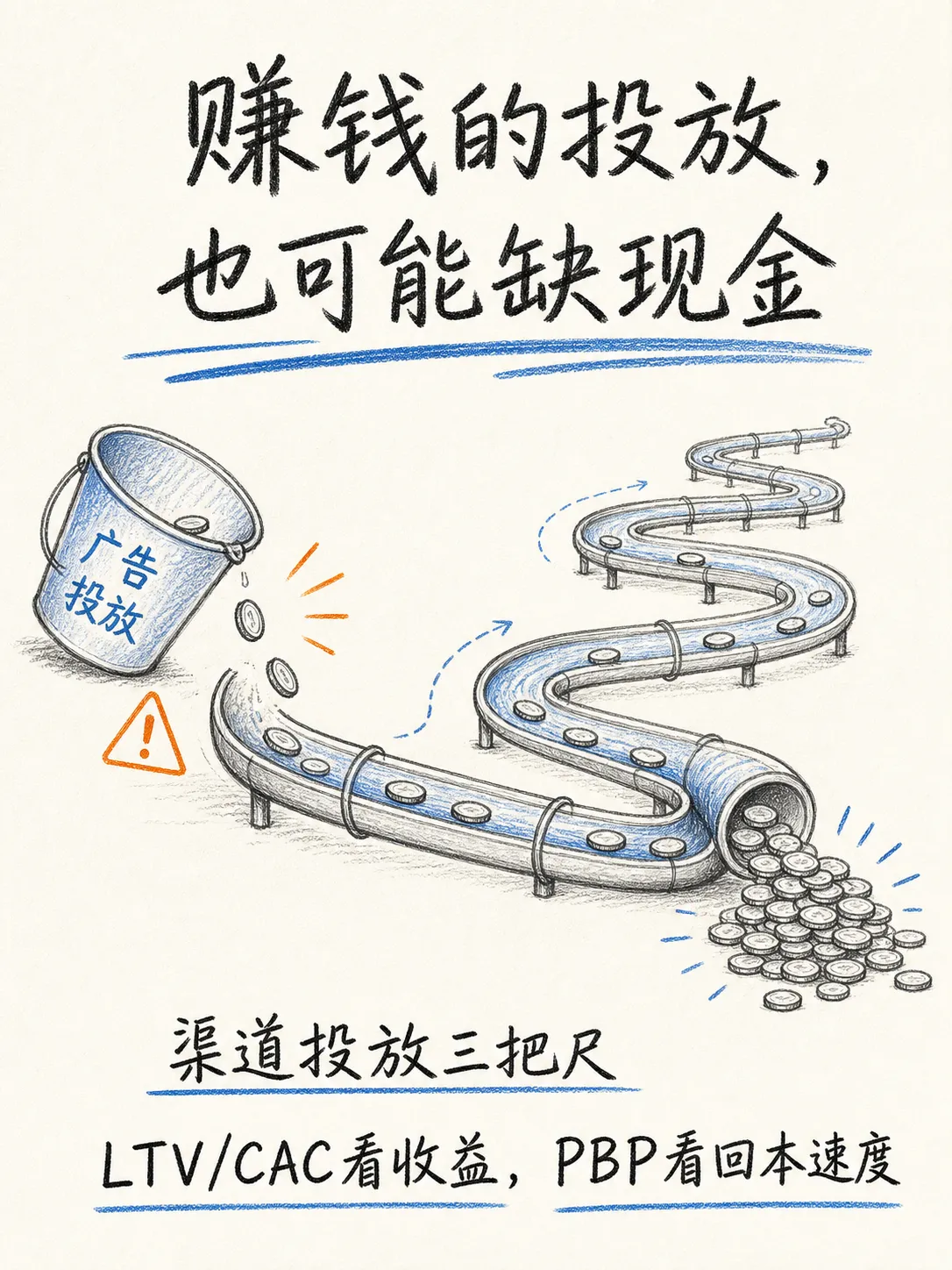 渠道ROI：算清LTV和CAC之后，还要盯紧回本速度笔记配图