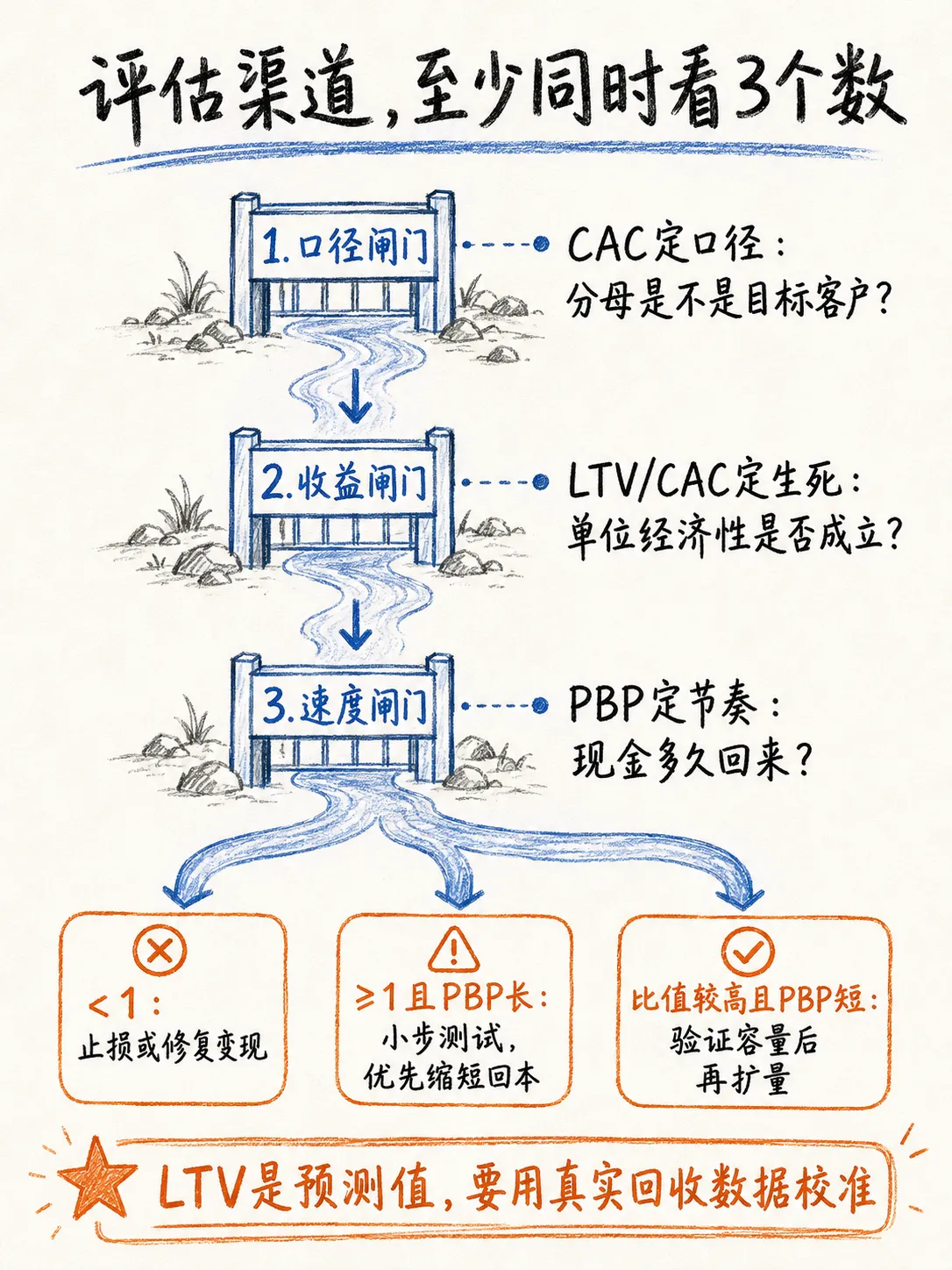 渠道ROI：算清LTV和CAC之后，还要盯紧回本速度笔记配图